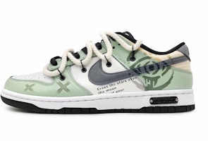 【客製化球鞋】 Nike Dunk 低筒 黑色 誓言之眼 解構雙鞋帶 塗鴉 莫蘭迪色彩 低筒 耐吉籃球鞋 GS 綠灰色 Buy 【客製化球鞋】 Nike Dunk 低筒 黑色 誓言之眼 解構雙鞋帶 塗鴉 莫蘭迪色彩 低筒 耐吉籃球鞋 GS 綠灰色