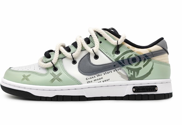 【客製化球鞋】 Nike Dunk 低筒 黑色 誓言之眼 解構雙鞋帶 塗鴉 莫蘭迪色彩 低筒 耐吉籃球鞋 GS 綠灰色 Buy 【客製化球鞋】 Nike Dunk 低筒 黑色 誓言之眼 解構雙鞋帶 塗鴉 莫蘭迪色彩 低筒 耐吉籃球鞋 GS 綠灰色