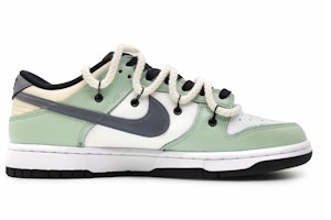 【客製化球鞋】 Nike Dunk 低筒 黑色 誓言之眼 解構雙鞋帶 塗鴉 莫蘭迪色彩 低筒 耐吉籃球鞋 GS 綠灰色 Order 【客製化球鞋】 Nike Dunk 低筒 黑色 誓言之眼 解構雙鞋帶 塗鴉 莫蘭迪色彩 低筒 耐吉籃球鞋 GS 綠灰色