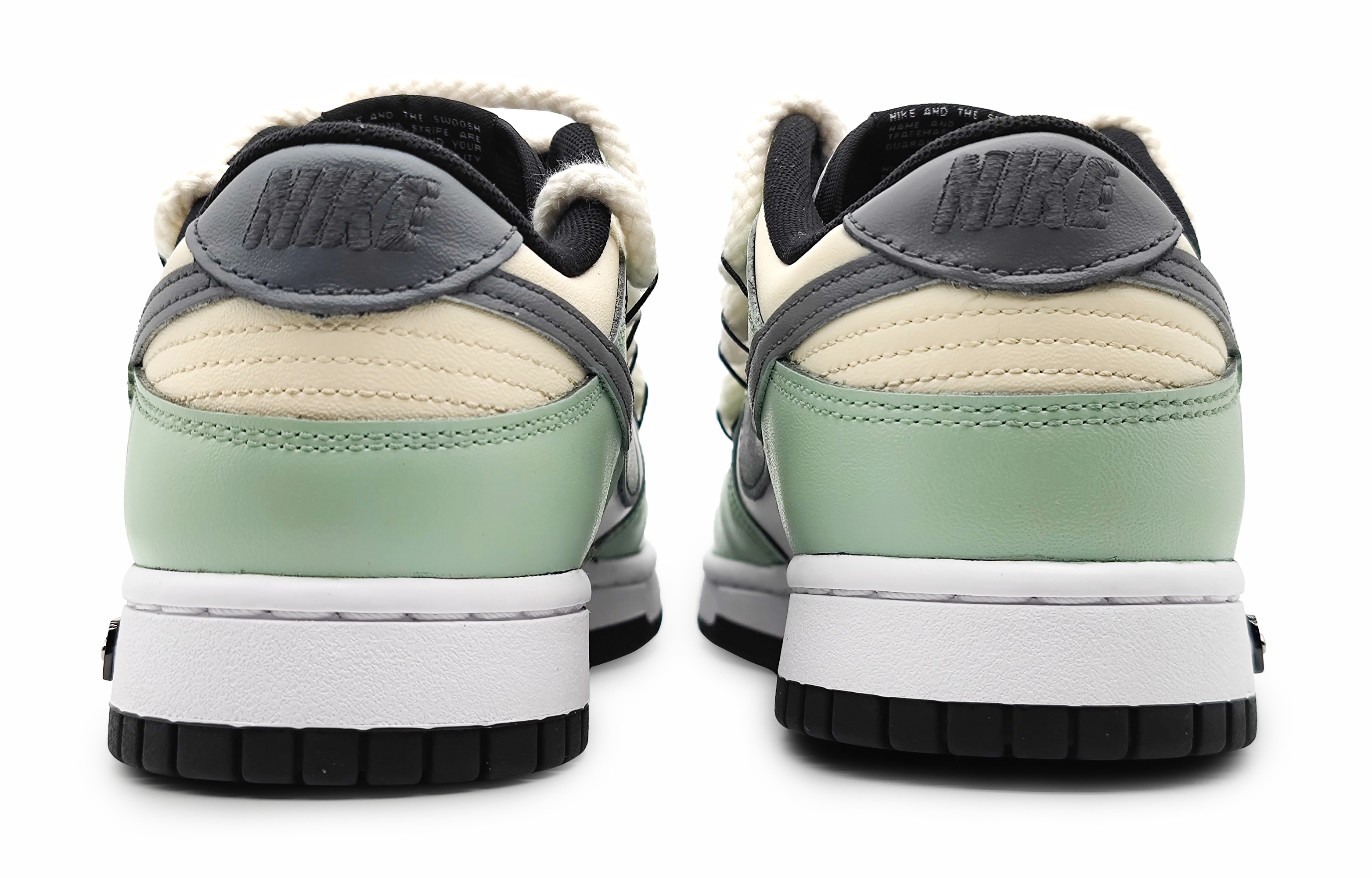 Purchase 【客製化球鞋】 Nike Dunk 低筒 黑色 誓言之眼 解構雙鞋帶 塗鴉 莫蘭迪色彩 低筒 耐吉籃球鞋 GS 綠灰色