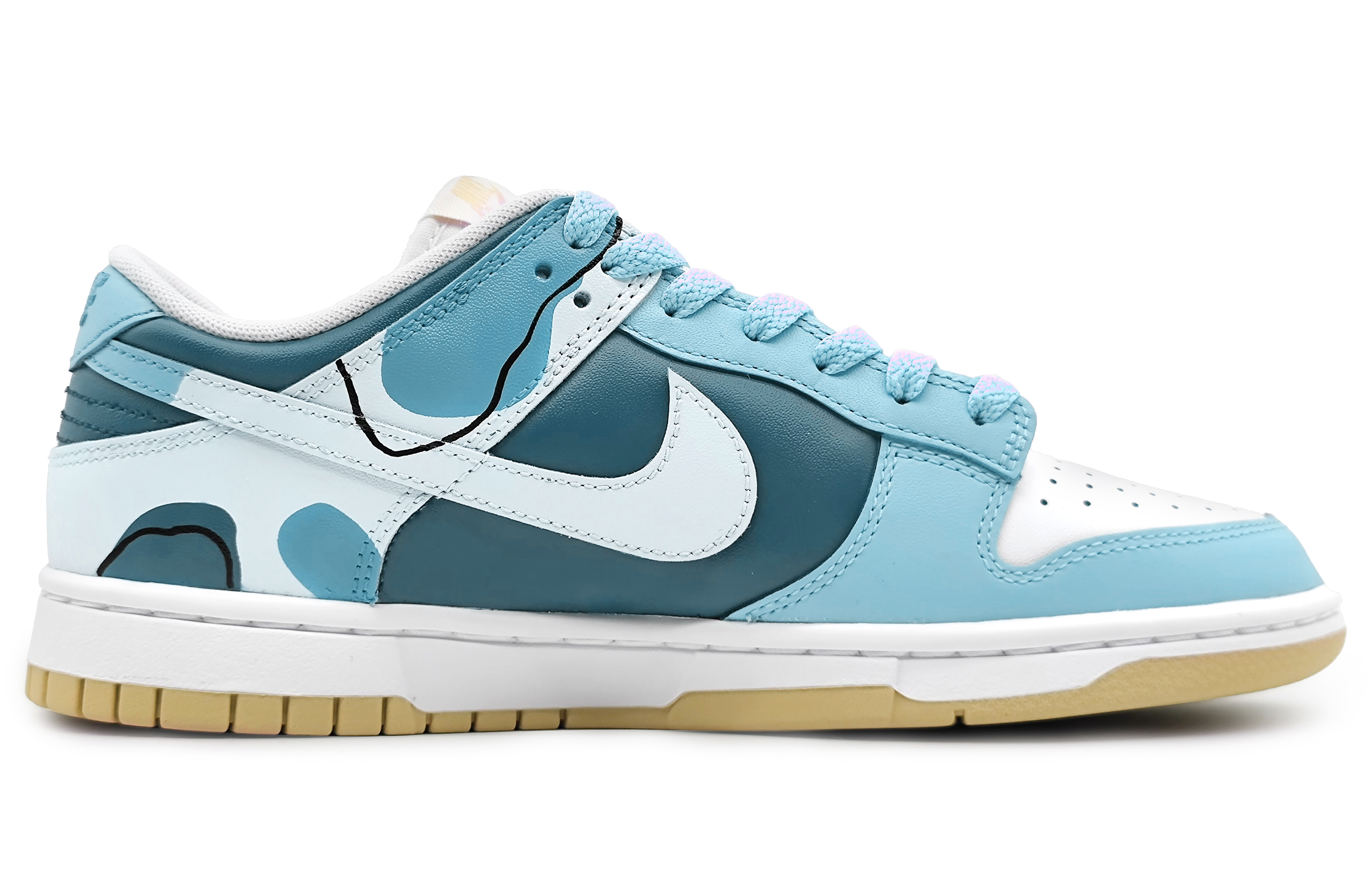 Order [Zapatos Personalizados] Nike Dunk Low 'Morandi Patchwork Azul Blanco' DV0833-100(Team16-男款奶油milk蓝色)