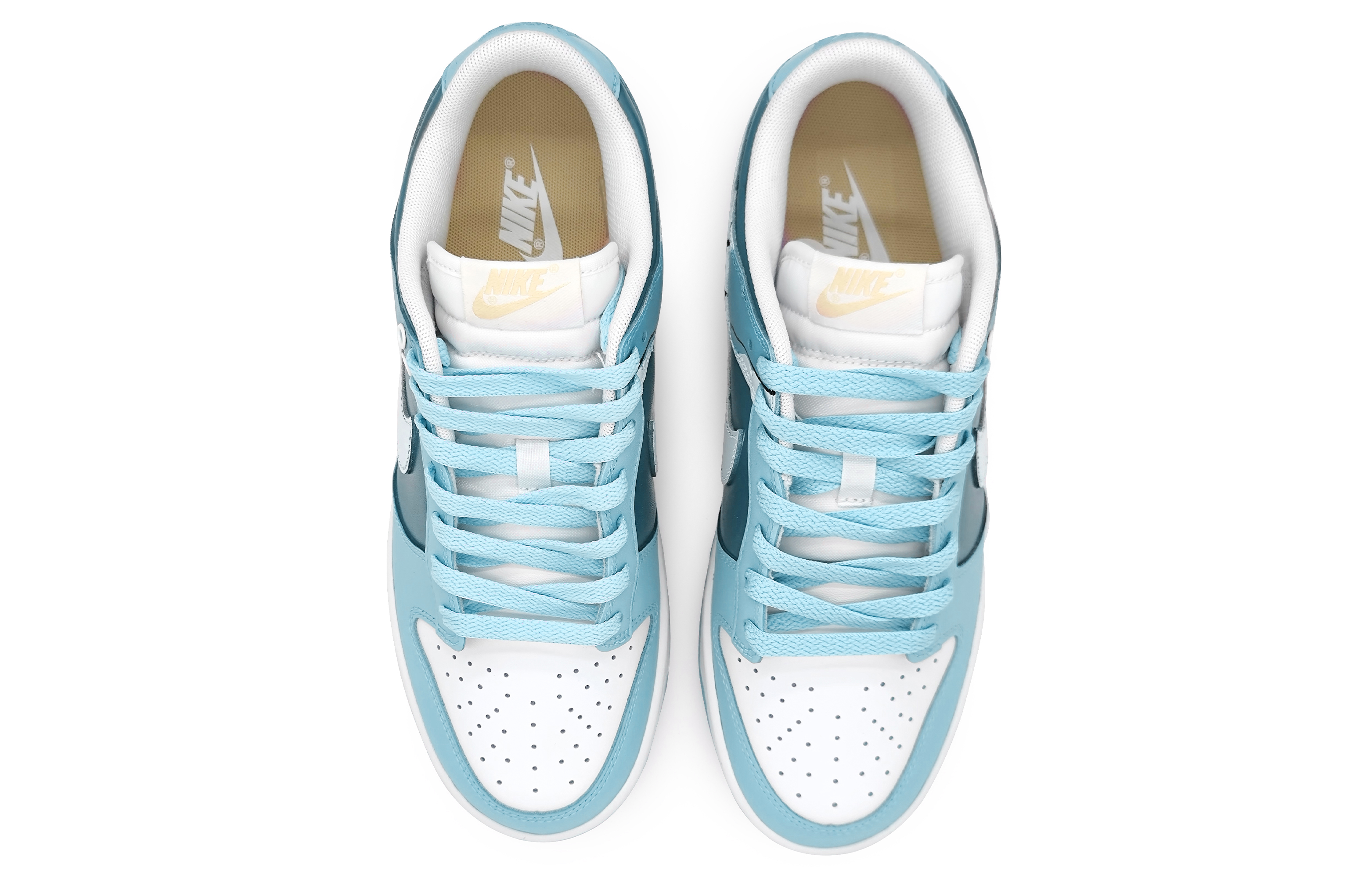 Shop [Zapatos Personalizados] Nike Dunk Low 'Morandi Patchwork Azul Blanco' DV0833-100(Team16-男款奶油milk蓝色)
