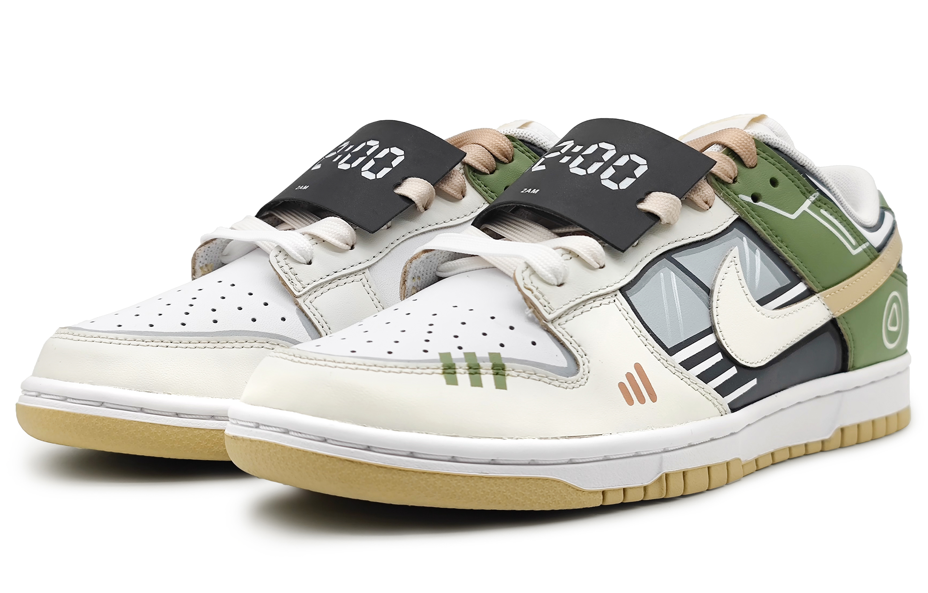 Lookbook 【訂製球鞋】Nike Dunk Low 追夢不休 復古方程式 凌晨兩點 拼接色塊 莫蘭迪色彩 低幫 板鞋 男款 綠棕