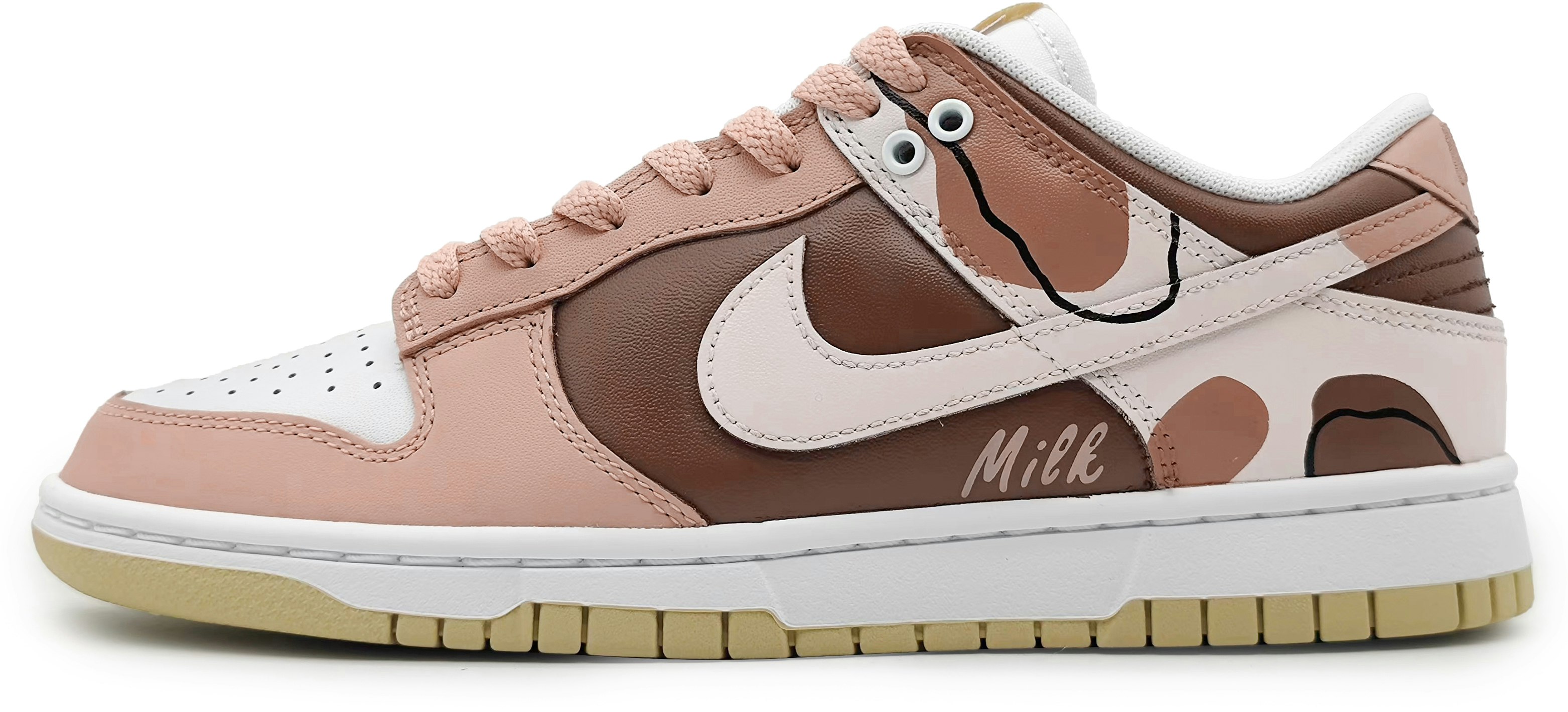 custom-shoes-nike-dunk-low-morandi-pink-brown-patchwork