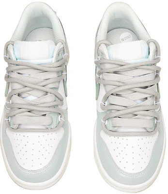 【定制球鞋】 Nike Dunk Low 莫蘭迪系列 Vibe做舊 減齡穿搭 解構復古風 休閒 低幫 板鞋 GS 白綠灰 Shop 【定制球鞋】 Nike Dunk Low 莫蘭迪系列 Vibe做舊 減齡穿搭 解構復古風 休閒 低幫 板鞋 GS 白綠灰