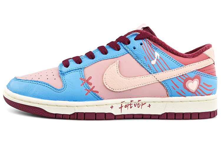 Buy [Kasut Custom] Nike Dunk Low 'Mystic Melody Dirty Pink Blue' DR9705-100（Team13-奇幻乐章）