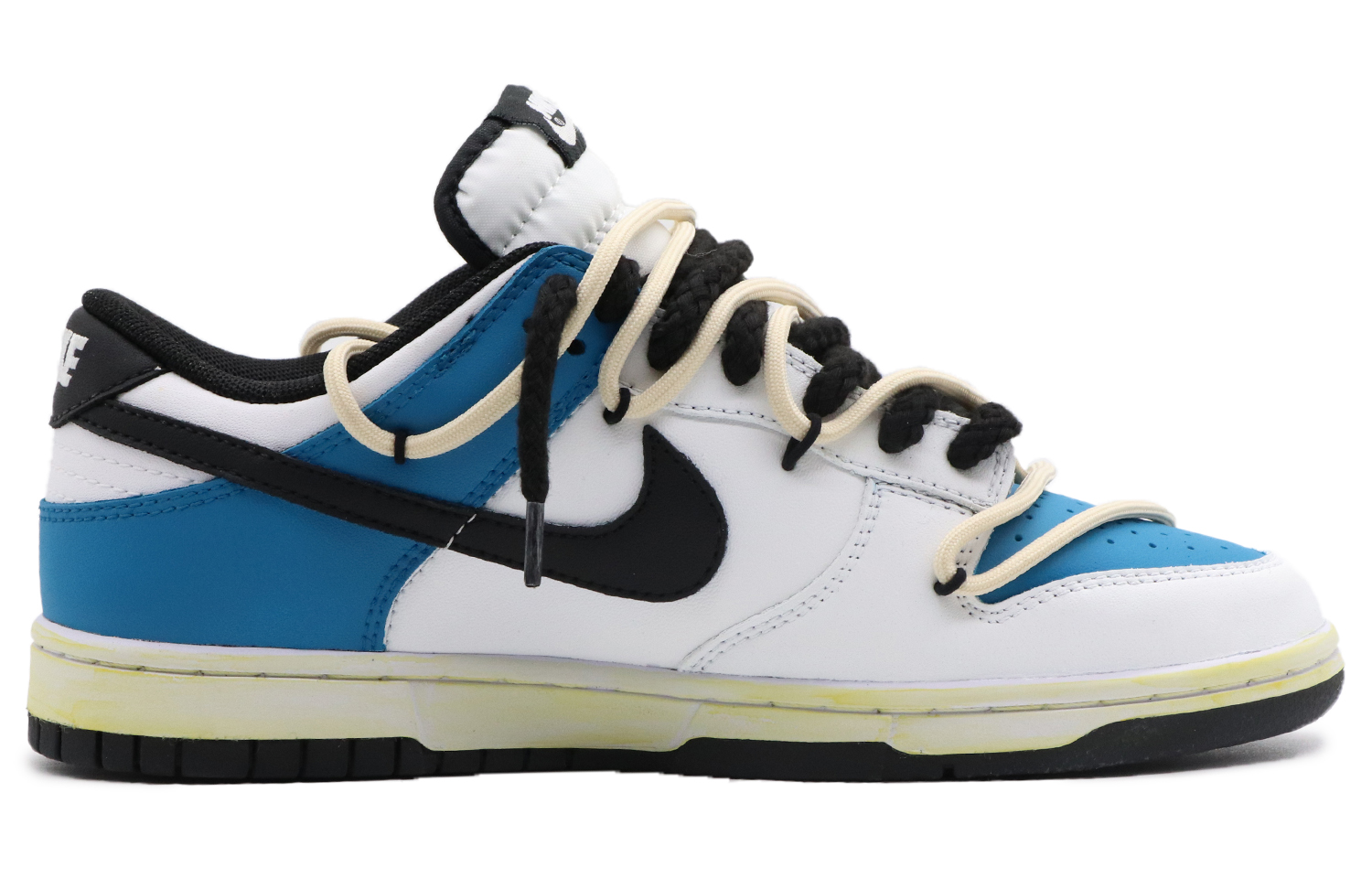 Order 【訂製球鞋】Nike Dunk Low 霓虹 高街 戶外 夏日搭配 髒髒鞋 解構熊貓 復古做舊 低筒 滑板鞋 男款 白藍
