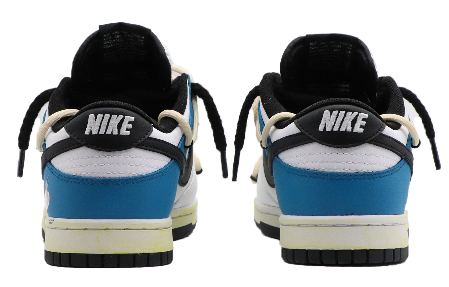 Shop 【訂製球鞋】Nike Dunk Low 霓虹 高街 戶外 夏日搭配 髒髒鞋 解構熊貓 復古做舊 低筒 滑板鞋 男款 白藍