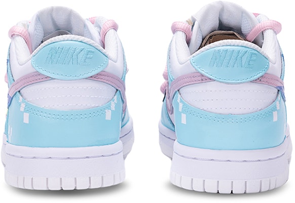 【定制球鞋】 Nike Dunk Low 電競主題 電玩像素風 霓虹色塊 機器人 解構風 雙鞋帶 低幫 板鞋 GS 粉白藍 Shop 【定制球鞋】 Nike Dunk Low 電競主題 電玩像素風 霓虹色塊 機器人 解構風 雙鞋帶 低幫 板鞋 GS 粉白藍