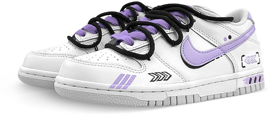 【定製球鞋】 Nike Dunk Low "Neutral Grey" 滑板精靈 低筒 板鞋 GS 紫 Lookbook 【定製球鞋】 Nike Dunk Low "Neutral Grey" 滑板精靈 低筒 板鞋 GS 紫
