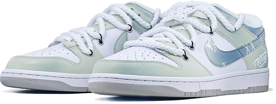 【客製球鞋】Nike Dunk Low “Neutral Grey” 海鹽薄荷 防滑減震 低筒 滑板鞋 GS 藍綠 Lookbook 【客製球鞋】Nike Dunk Low “Neutral Grey” 海鹽薄荷 防滑減震 低筒 滑板鞋 GS 藍綠