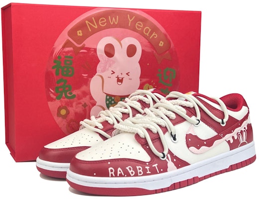 Nike Dunk Low カスタム「雪うさぎ」(赤白) CW1590-002(TeamD-GS款雪地小兔) Buy Nike Dunk Low カスタム「雪うさぎ」(赤白) CW1590-002(TeamD-GS款雪地小兔)