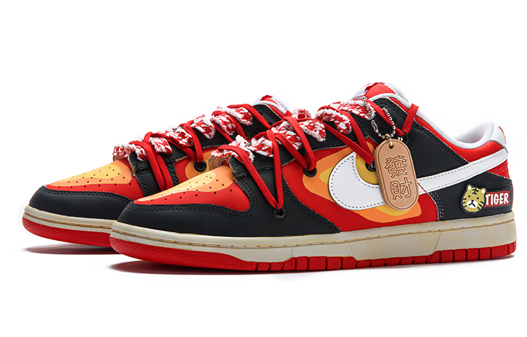 Shop [Zapatillas Personalizadas] Nike Dunk Low 'Año Nuevo Tigre' CW1590-600(TeamB-女款热成像解构黑红)