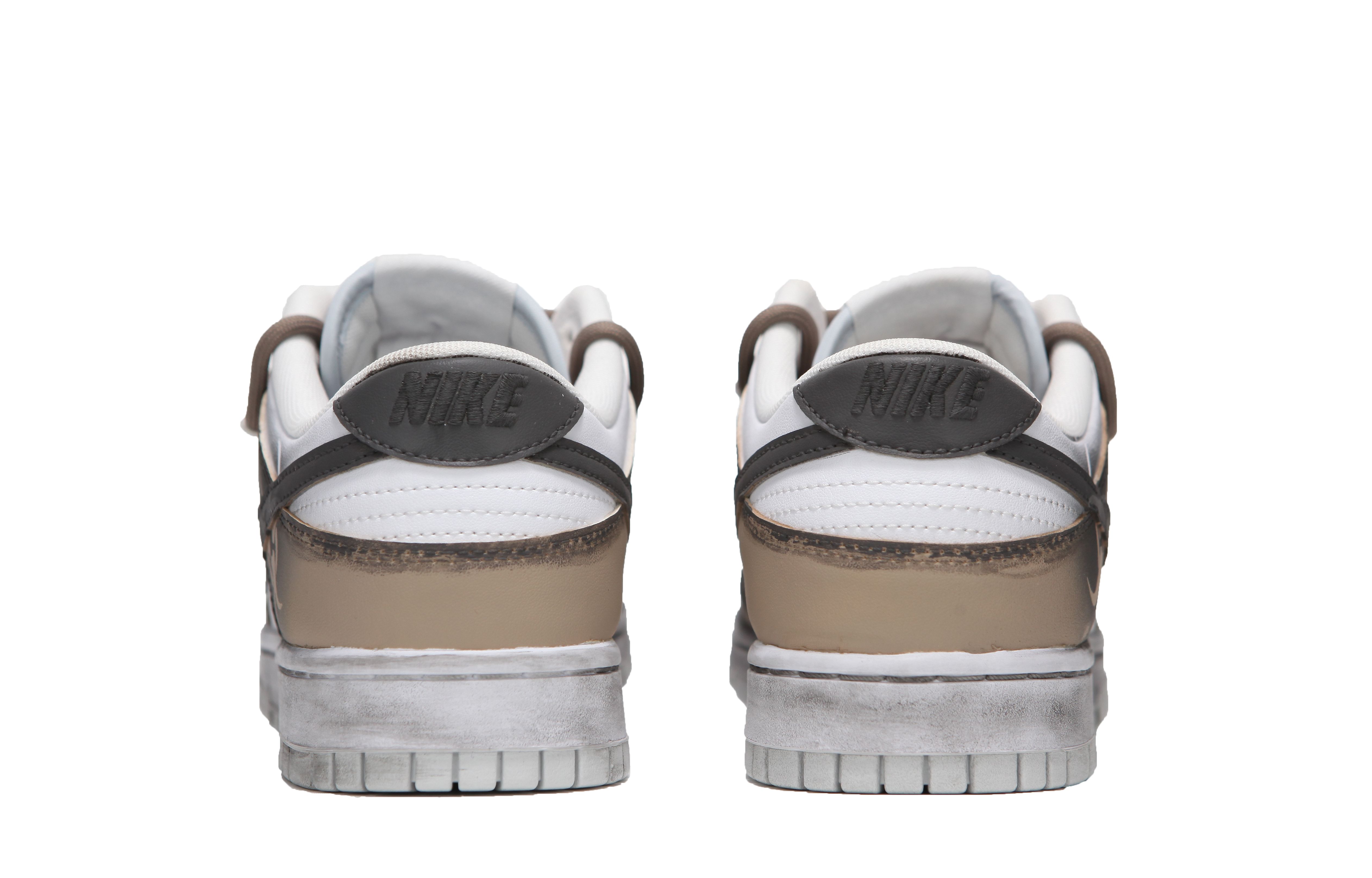 Shop 【定製球鞋】 Nike Dunk Low 'Pure Platinum' 核輻射 做舊 氧化 漸變 暗黑 低筒 板鞋 男款 卡其色
