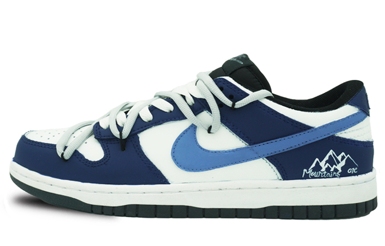 Buy 【定制球鞋】 Nike Dunk Low 黑曜石 黑曜石 解構 塗鴉 簡約 經典休閒 耐磨防滑 低幫 板鞋 GS 白藍
