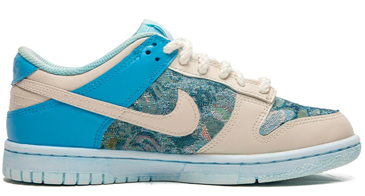 【定製球鞋】 Nike Dunk Low 野鶴製造 復古油畫風 油畫布 海洋風 耐磨 低幫 板鞋 GS 浸染白藍 Order 【定製球鞋】 Nike Dunk Low 野鶴製造 復古油畫風 油畫布 海洋風 耐磨 低幫 板鞋 GS 浸染白藍