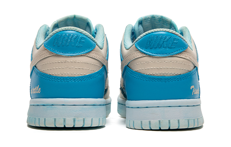 Shop 【定製球鞋】 Nike Dunk Low 野鶴製造 復古油畫風 油畫布 海洋風 耐磨 低幫 板鞋 GS 浸染白藍