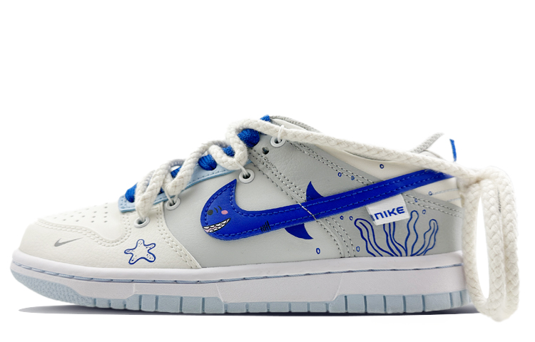 Buy [Sepatu Custom] Nike Dunk Low 'Graffiti Hiu Laut' FB1843-141(Team40-GS海底世界解构蓝)