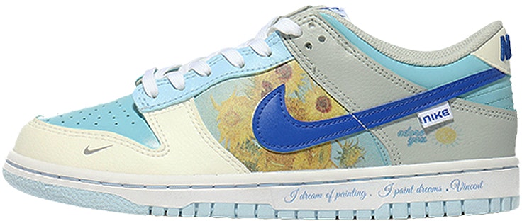 custom-shoes-nike-dunk-low-oil-painting-sunflower