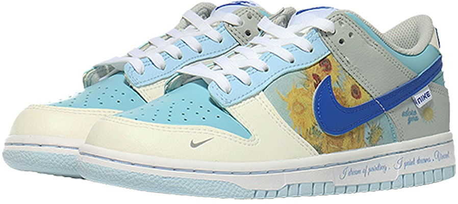 【訂製球鞋】 Nike Dunk Low 油畫向日葵 歐洲藝術 潮流 低筒 運動鞋 GS 海鹽藍 Lookbook 【訂製球鞋】 Nike Dunk Low 油畫向日葵 歐洲藝術 潮流 低筒 運動鞋 GS 海鹽藍