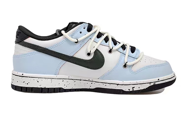 Order [Sepatu Custom] Nike Dunk Low 'Olive Kotak-kotak Berbintik' DD1391-100(Team拾玖-棋盘格赛车男S-BOX)