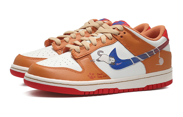 Lookbook [定制鞋] 耐克Dunk低帮'橙蓝渐变勾勾' DH9765-101(Team10-毛线猫女白橙蓝QD)