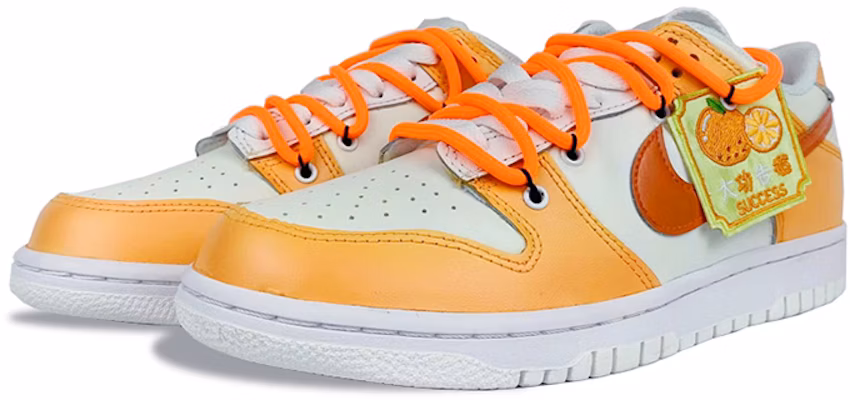 【定製球鞋】Nike Dunk Low (GS) 大功告橙 橘子 布貼 解構鞋帶 噴繪 低幫 板鞋 橙白 Lookbook 【定製球鞋】Nike Dunk Low (GS) 大功告橙 橘子 布貼 解構鞋帶 噴繪 低幫 板鞋 橙白