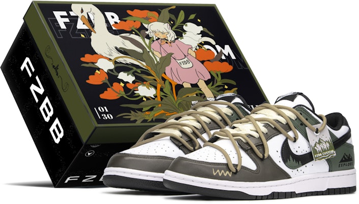 【客製化球鞋】Nike Dunk Low FZBB 禮盒 戶外 復古 百搭 山系 防滑 低筒 滑板鞋 男女款 灰綠色 Buy 【客製化球鞋】Nike Dunk Low FZBB 禮盒 戶外 復古 百搭 山系 防滑 低筒 滑板鞋 男女款 灰綠色