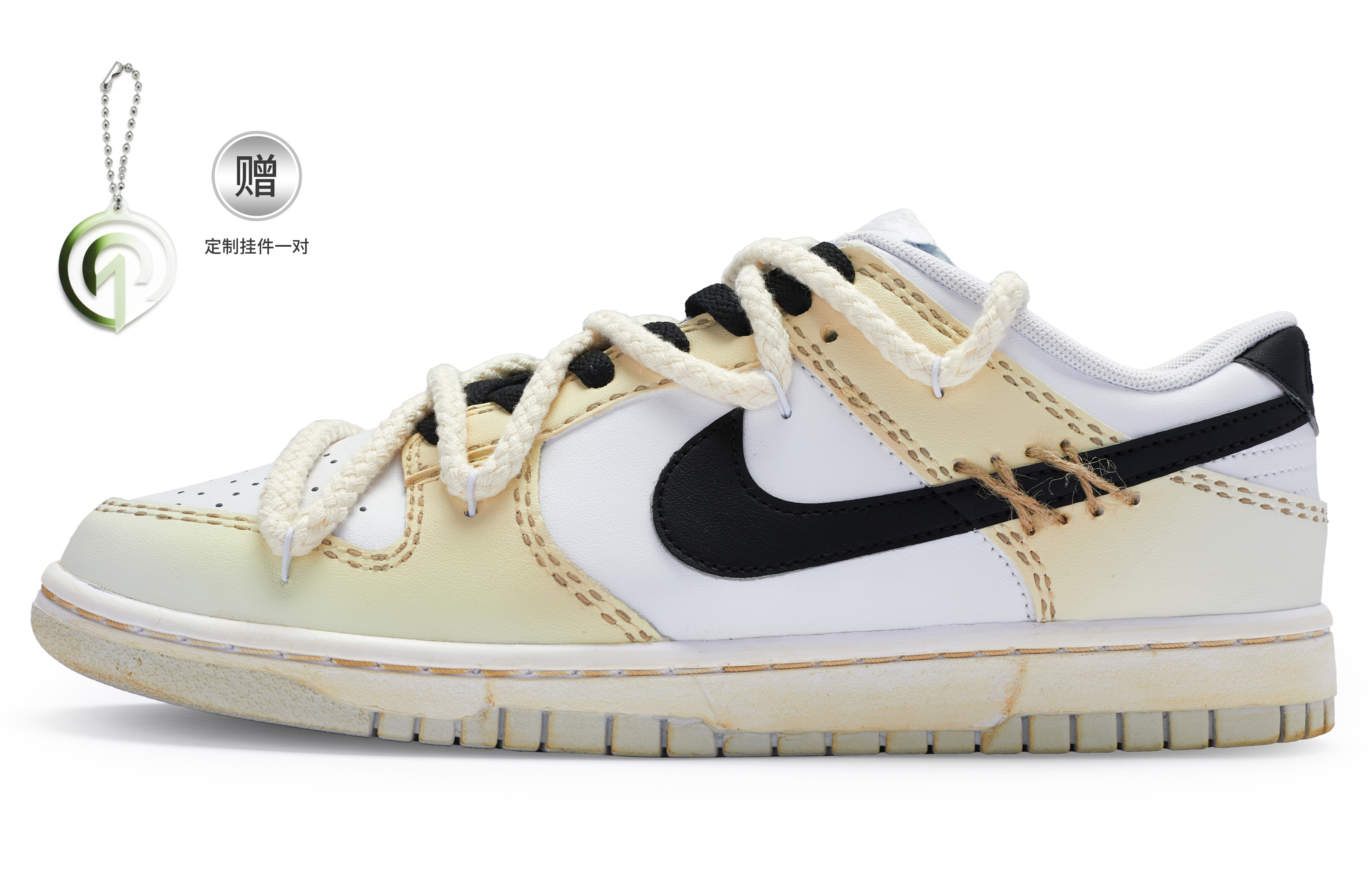 Buy [Sepatu Custom] Nike Dunk Low 'Oxidized Black Hand-Painted Street' DV0831-101(Team80-男款氧化黑复古黄)