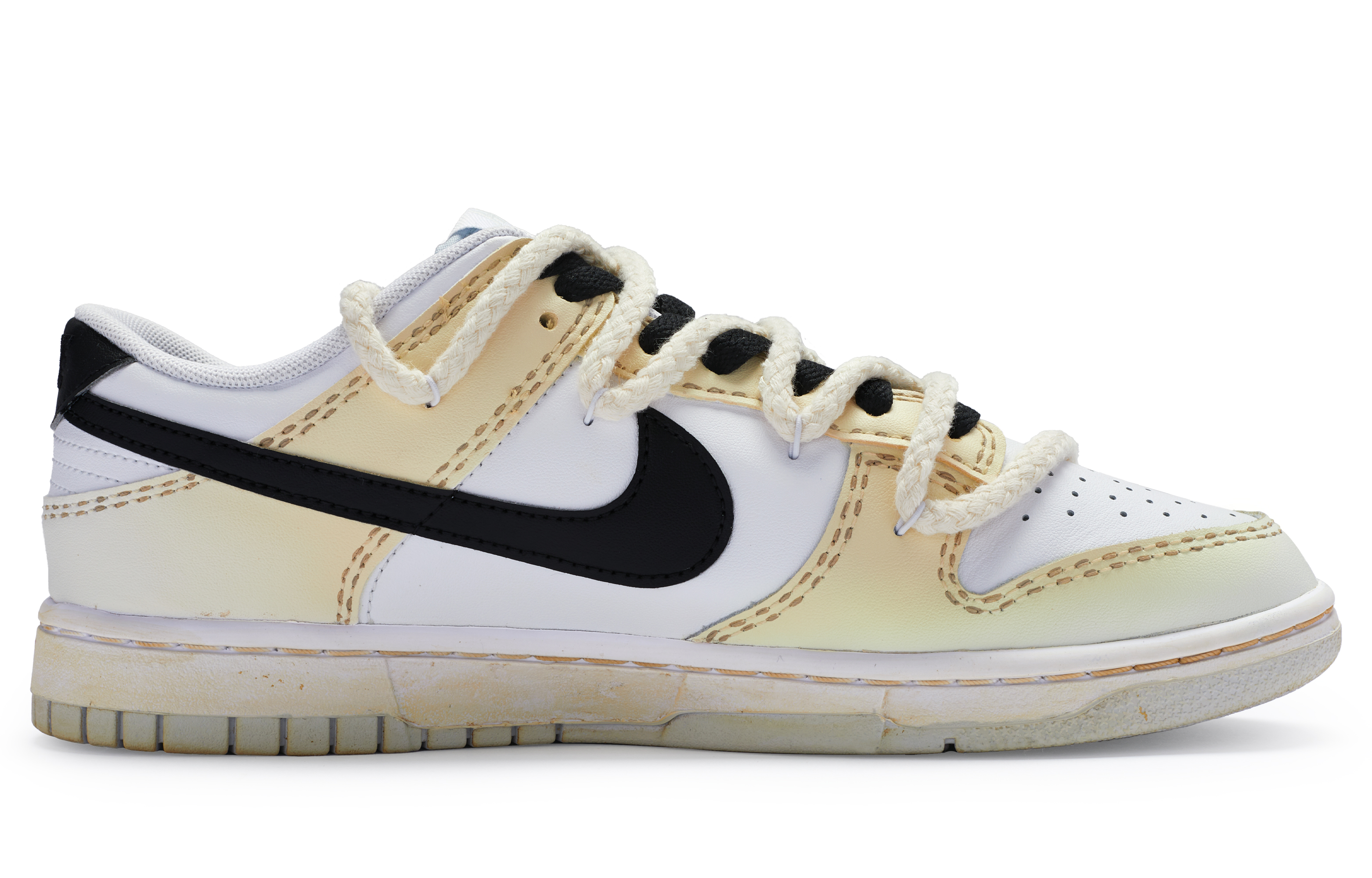 Order [Sepatu Custom] Nike Dunk Low 'Oxidized Black Hand-Painted Street' DV0831-101(Team80-男款氧化黑复古黄)