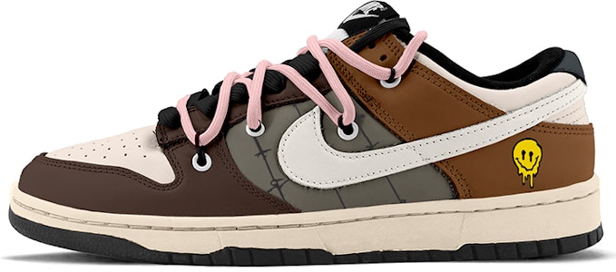 【訂製球鞋】Nike Dunk Low 解構鞋帶 氧化做舊 CNY兔年限定 特殊鞋盒 卡通笑臉 低幫 板鞋 GS 棕粉 Buy 【訂製球鞋】Nike Dunk Low 解構鞋帶 氧化做舊 CNY兔年限定 特殊鞋盒 卡通笑臉 低幫 板鞋 GS 棕粉
