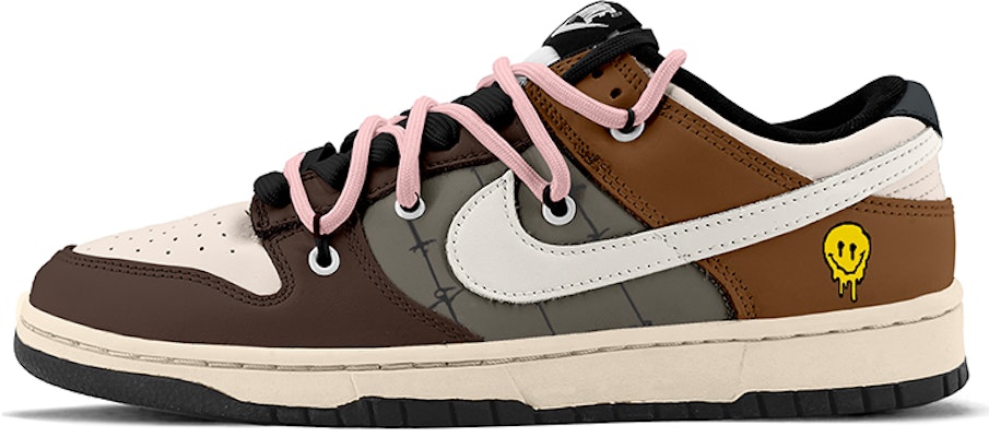 【訂製球鞋】Nike Dunk Low 解構鞋帶 氧化做舊 CNY兔年限定 特殊鞋盒 卡通笑臉 低幫 板鞋 GS 棕粉 Buy 【訂製球鞋】Nike Dunk Low 解構鞋帶 氧化做舊 CNY兔年限定 特殊鞋盒 卡通笑臉 低幫 板鞋 GS 棕粉
