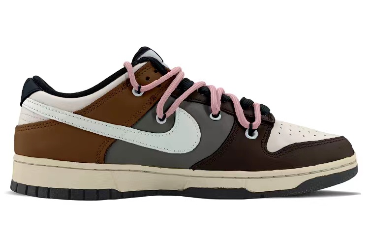 Order 【訂製球鞋】Nike Dunk Low 解構鞋帶 氧化做舊 CNY兔年限定 特殊鞋盒 卡通笑臉 低幫 板鞋 GS 棕粉