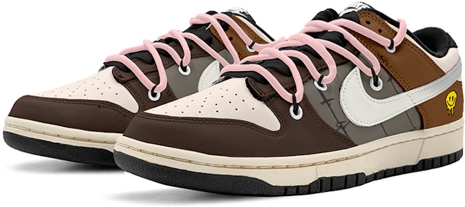 【訂製球鞋】Nike Dunk Low 解構鞋帶 氧化做舊 CNY兔年限定 特殊鞋盒 卡通笑臉 低幫 板鞋 GS 棕粉 Lookbook 【訂製球鞋】Nike Dunk Low 解構鞋帶 氧化做舊 CNY兔年限定 特殊鞋盒 卡通笑臉 低幫 板鞋 GS 棕粉