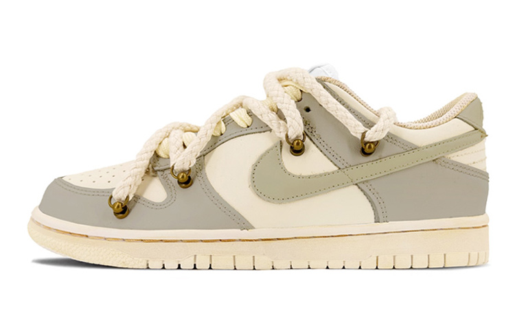 Buy [Sepatu Custom] Nike Dunk Low 'Abu Teroksidasi-Krem' DH9765-100(TeamK-象牙灰QD)