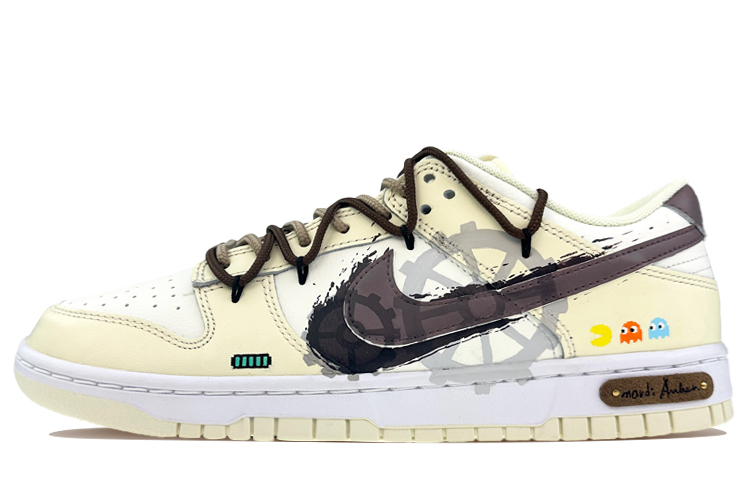 Buy ナイキ ダンク ロー "パック-ベージュブラウン" (カスタム) DJ6188-100(Team40-男款吃豆人米黄)