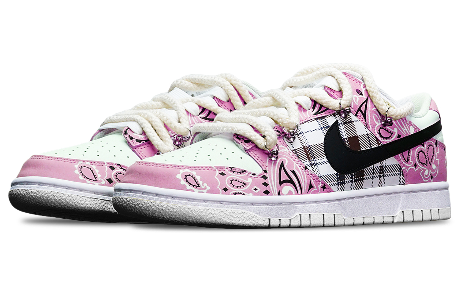 Lookbook 【カスタムシューズ】ナイキ ダンク ロー 'ペイズリー ブラック ホワイト レッド' DH9765-100(TeamT-腰果花红色S-BOX)