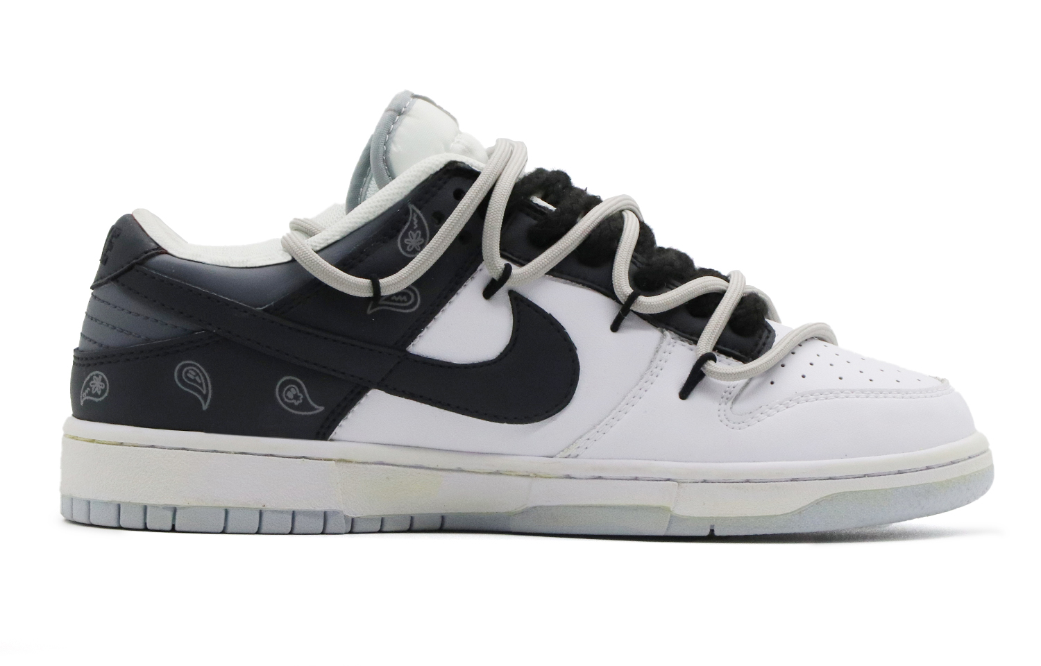 Lookbook [Custom Sepatu] Nike Dunk Low 'Paisley Hitam Putih' DV0831-101(Team57-男款迷情海岸)