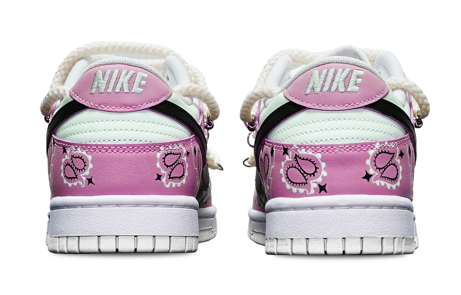 Shop 【カスタムシューズ】ナイキ ダンク ロー 'ペイズリー ブラック ホワイト レッド' DH9765-100(TeamT-腰果花红色S-BOX)