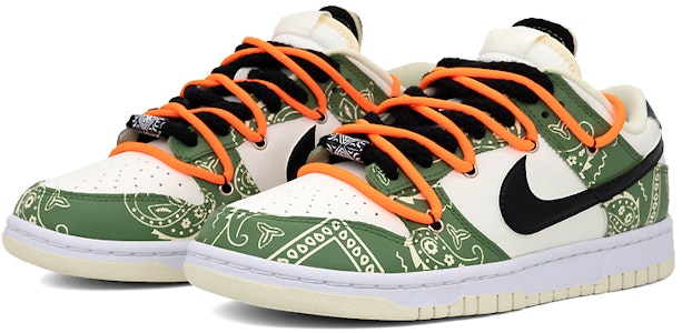 【定制球鞋】Nike Dunk Low 腰果花 解構 塗鴉 街頭 百搭 潮流 低幫 板鞋 男款 黑白綠 Lookbook 【定制球鞋】Nike Dunk Low 腰果花 解構 塗鴉 街頭 百搭 潮流 低幫 板鞋 男款 黑白綠