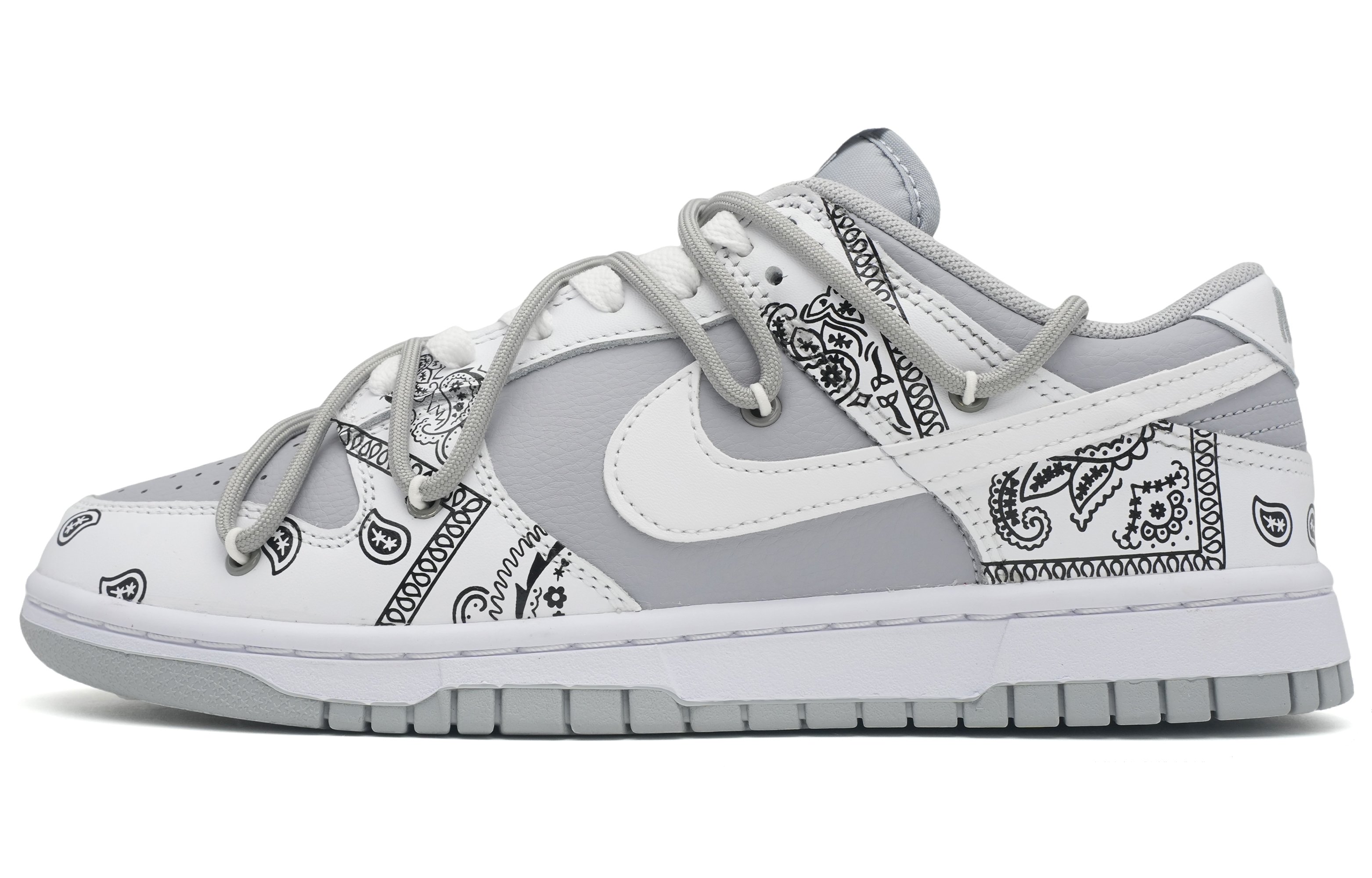 [Custom Shoes] Nike Dunk Low 'Paisley Grey White'