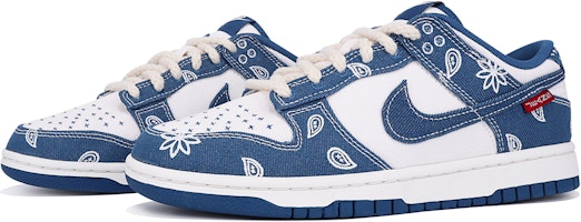 나이키 덩크 로우 '페이즐리 화이트-블루' 커스텀 DV0834-101(TeamTen-男款腰果花牛仔红标) Lookbook 나이키 덩크 로우 '페이즐리 화이트-블루' 커스텀 DV0834-101(TeamTen-男款腰果花牛仔红标)