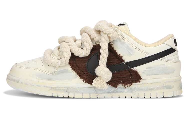 Buy [定制鞋款] 耐克Dunk Low '浅棕色' DJ6188-101(Team24-男款做旧棕色贴布)