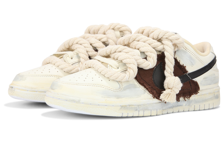 Lookbook [定制鞋款] 耐克Dunk Low '浅棕色' DJ6188-101(Team24-男款做旧棕色贴布)