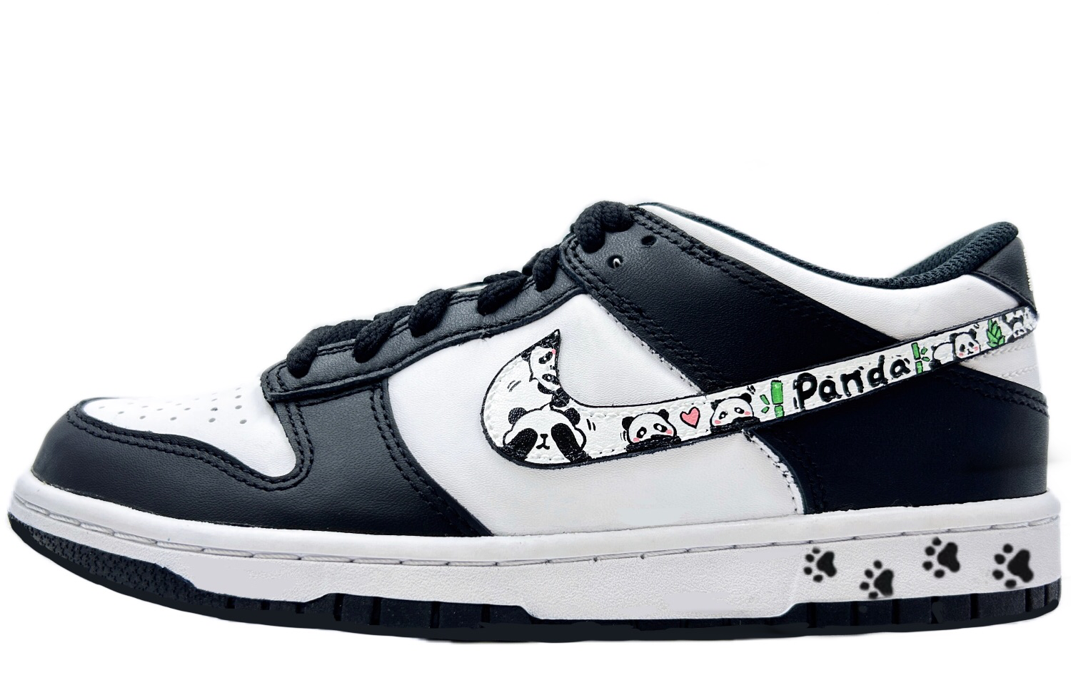 Buy [Sepatu Custom] Nike Dunk Low 'Panda Hitam-Putih' CW1590-100(TEAM64-女款黑白熊猫系列)