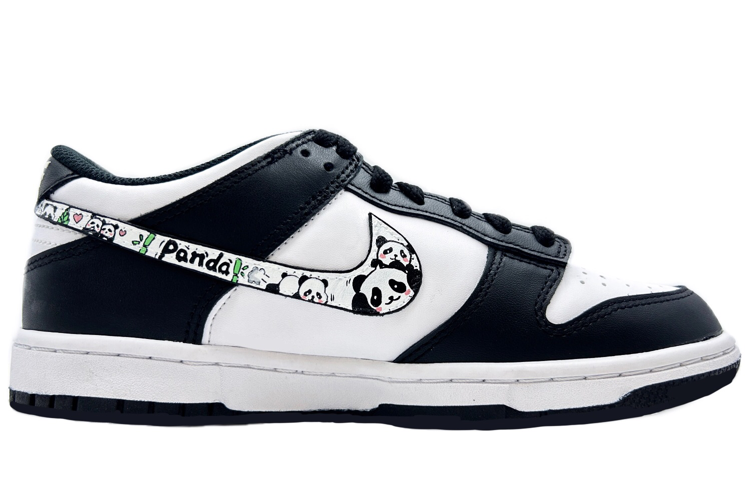 Order [Sepatu Custom] Nike Dunk Low 'Panda Hitam-Putih' CW1590-100(TEAM64-女款黑白熊猫系列)