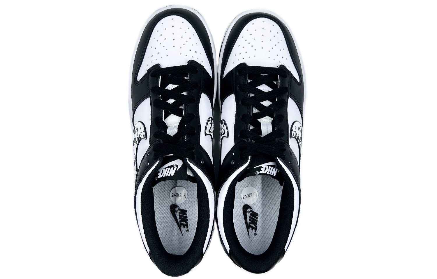 Shop [Sepatu Custom] Nike Dunk Low 'Panda Hitam-Putih' CW1590-100(TEAM64-女款黑白熊猫系列)
