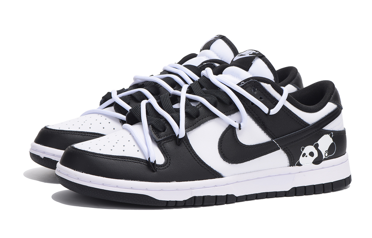 Lookbook [Kasut Custom] Nike Dunk Low 'Panda Hitam' CW1590-100(Team59-女款黑熊猫SBOXQD)
