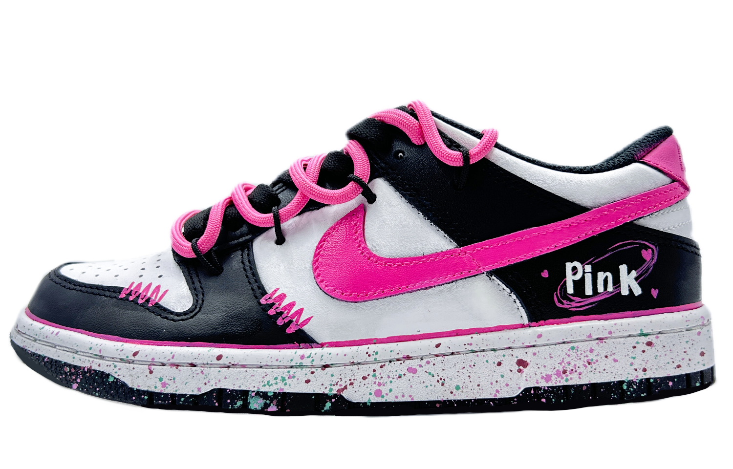 Nike Dunk Low Graffiti \"Pink/Black\" 美品 Nike Dunk Low Graffiti Pink – Edição Limitada Arte de Rua