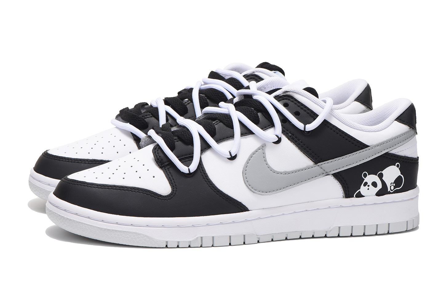 Lookbook 【カスタムシューズ】ナイキ ダンク ロー「パンダブラックグレー」 DH9765-102(Team59-女款黑灰三)